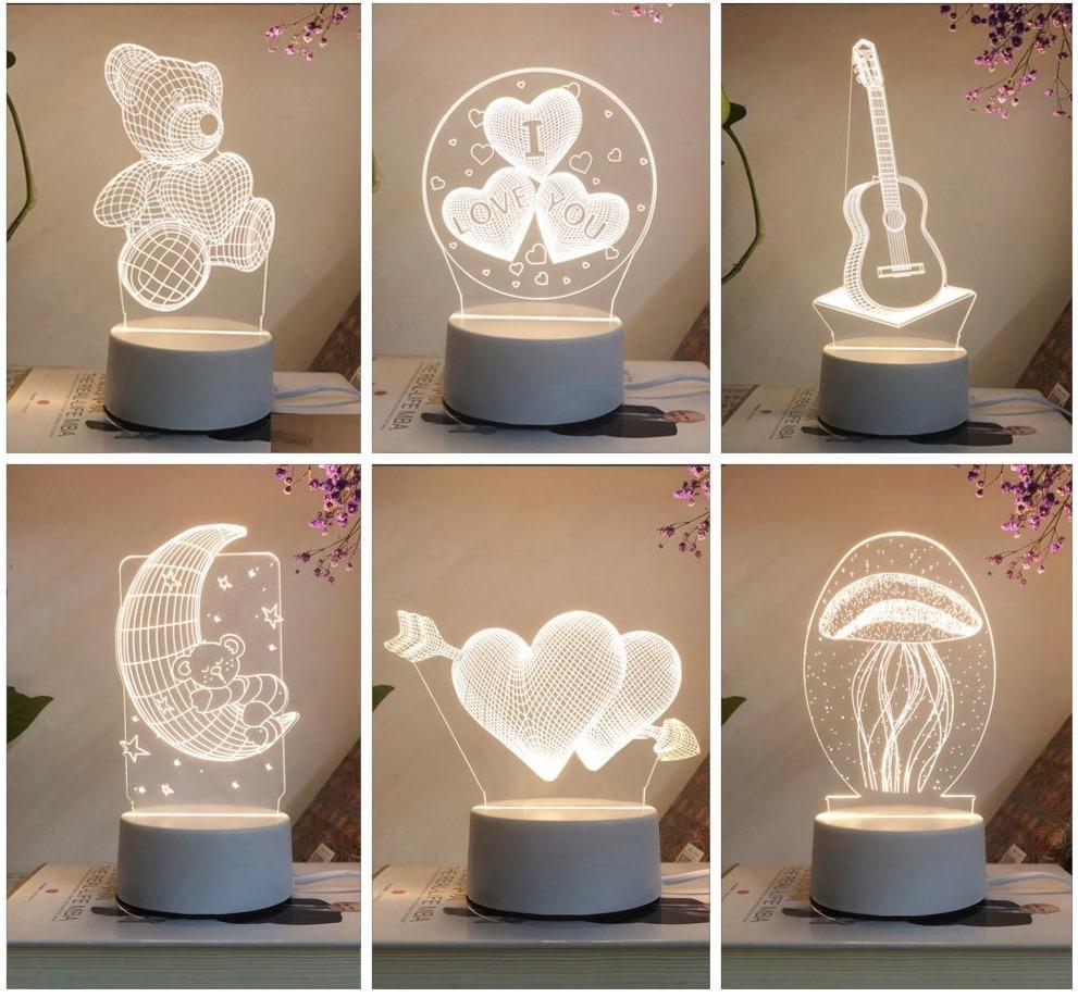 3D Stereo Night Light Small Table Lamp